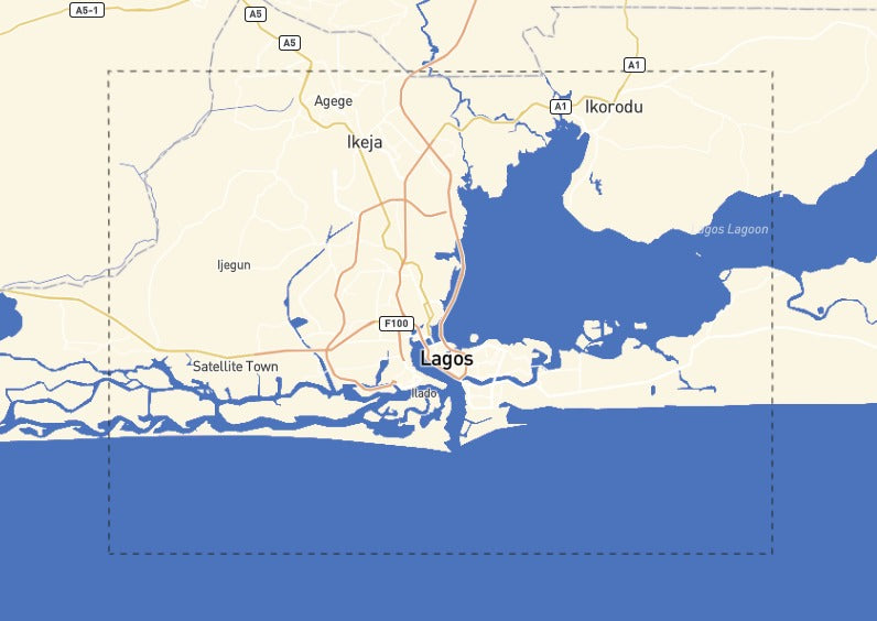 Custom Wooden Map of Lagos Mainland, Lagos, Nigeria