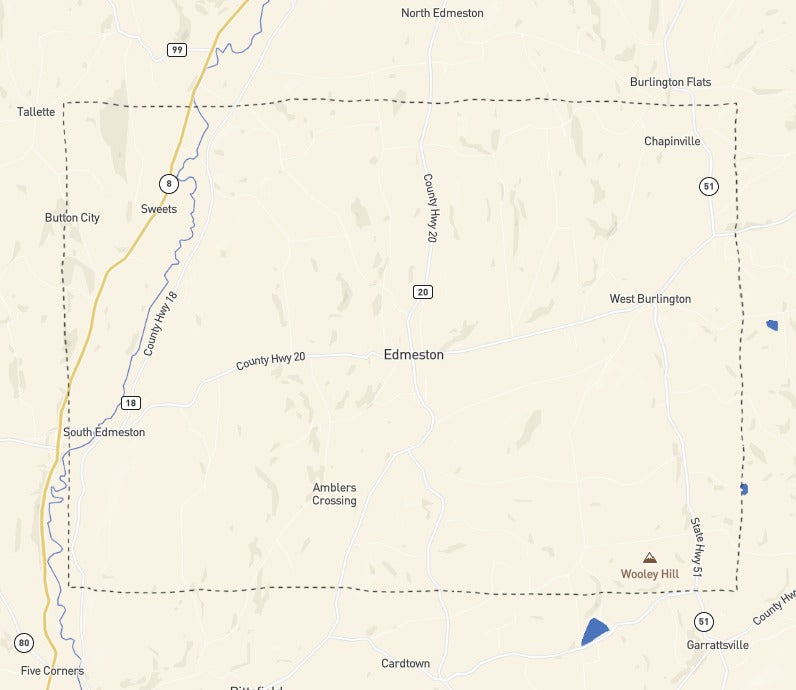 Custom Wooden Map of Otsego County, New York, United States