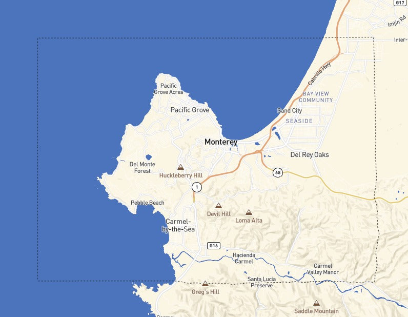 Custom Wooden Map of Monterey County, California, United States