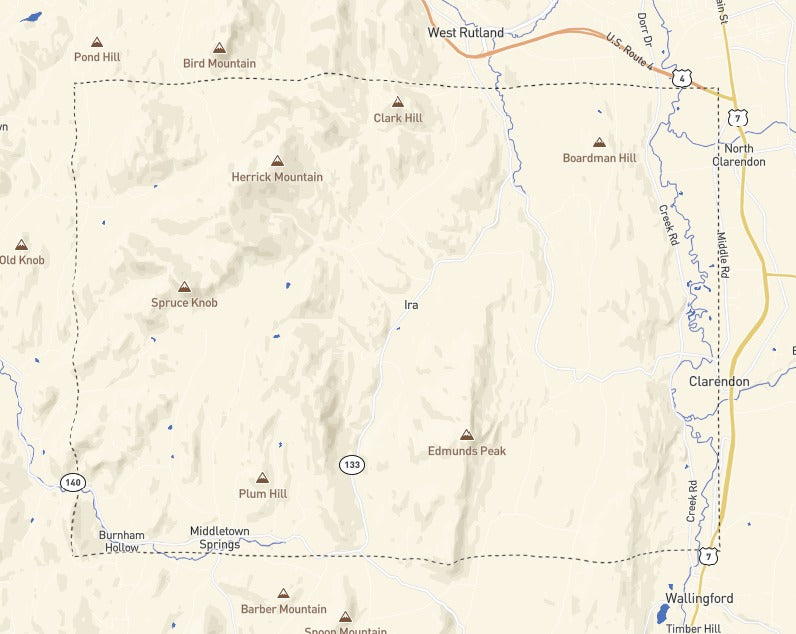Custom Wooden Map of Rutland County, Vermont, United States