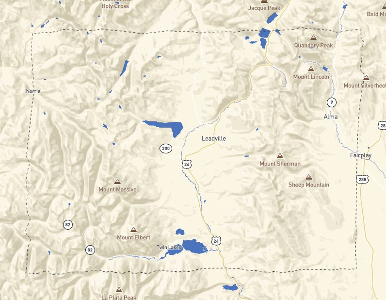 Custom Wooden Map of Lake County, Colorado, United States