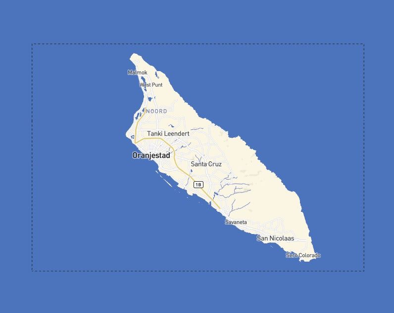 Custom Wooden Map of Aruba