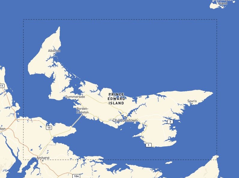 Custom Wooden Map of Prince Edward Island, Canada