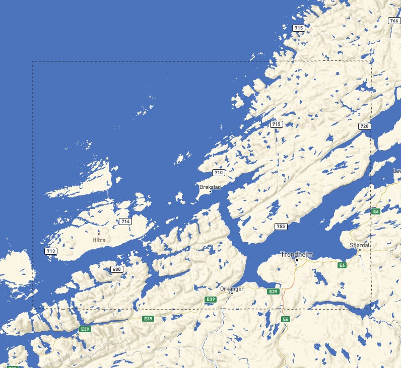 Custom Wooden Map of Trøndelag, Norway