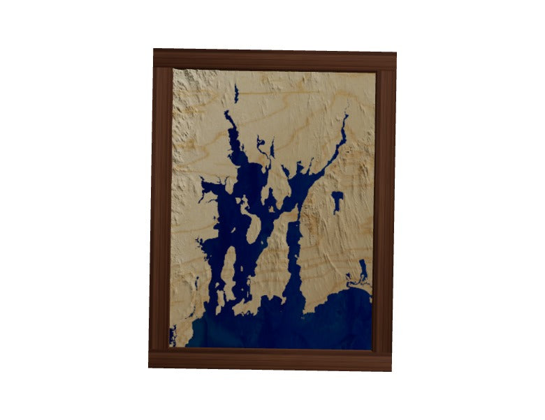 Custom Wooden Map of Newport County, Rhode Island, United States