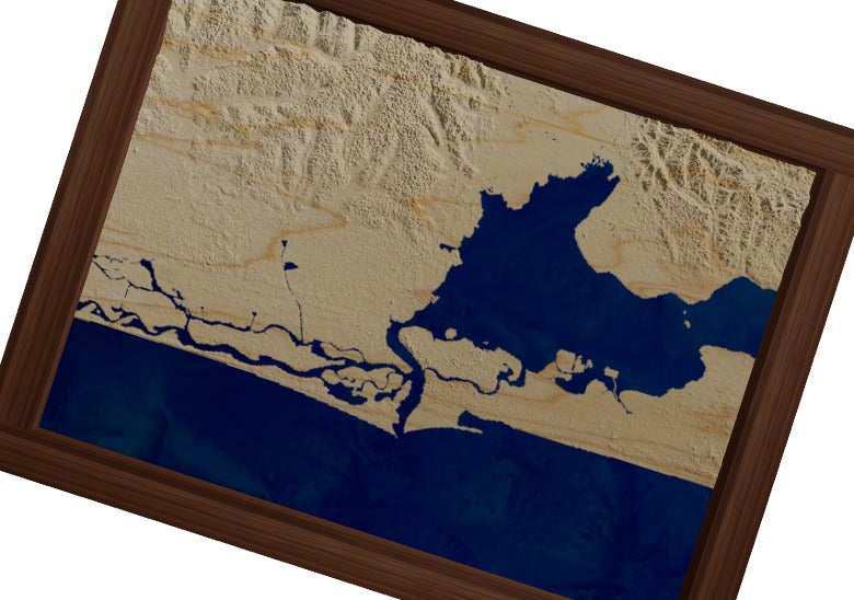 Custom Wooden Map of Lagos Mainland, Lagos, Nigeria