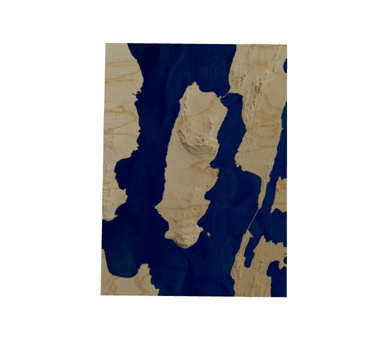 Custom Wooden Map of Grand Isle County, Vermont, United States