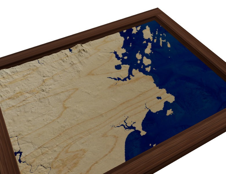 Custom Wooden Map of Cumberland County, Maine, United States