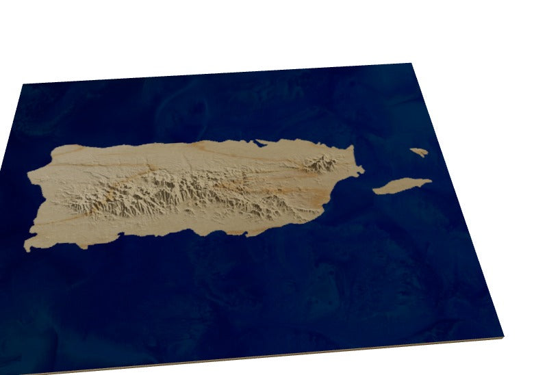 Custom Wooden Map of Barranquitas, Barranquitas, Puerto Rico