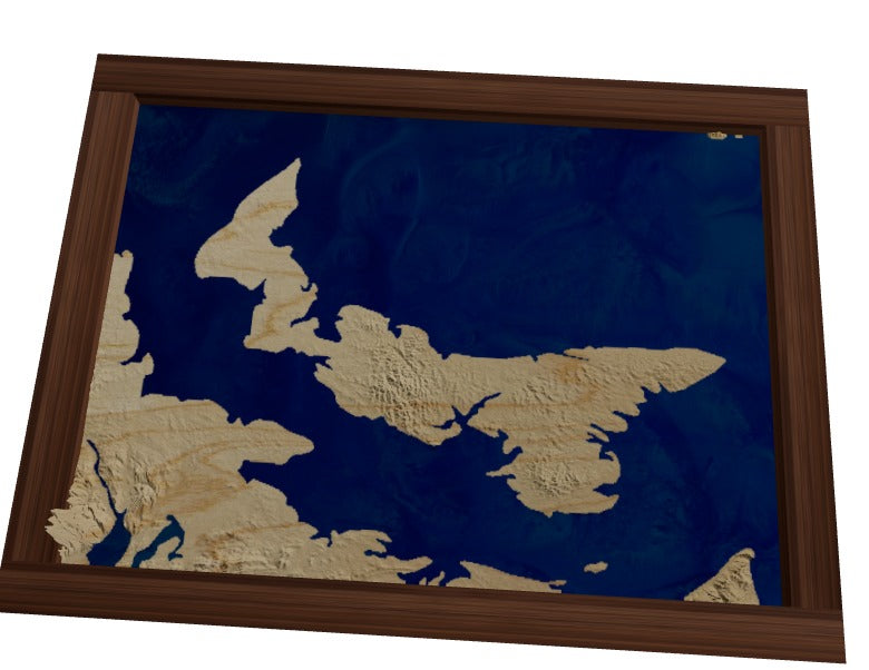 Custom Wooden Map of Prince Edward Island, Canada