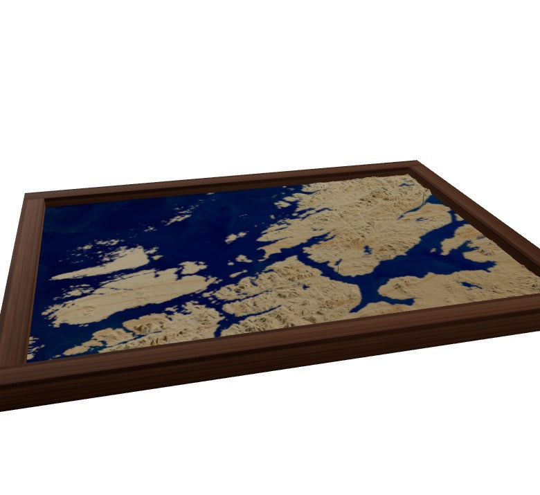 Custom Wooden Map of Trøndelag, Norway
