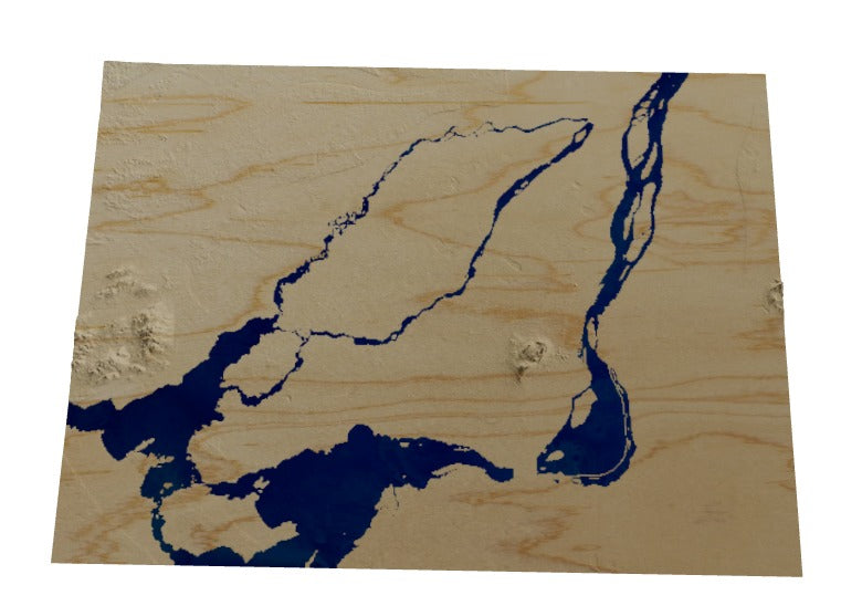 Custom Wooden Map of Laval, Québec, Canada