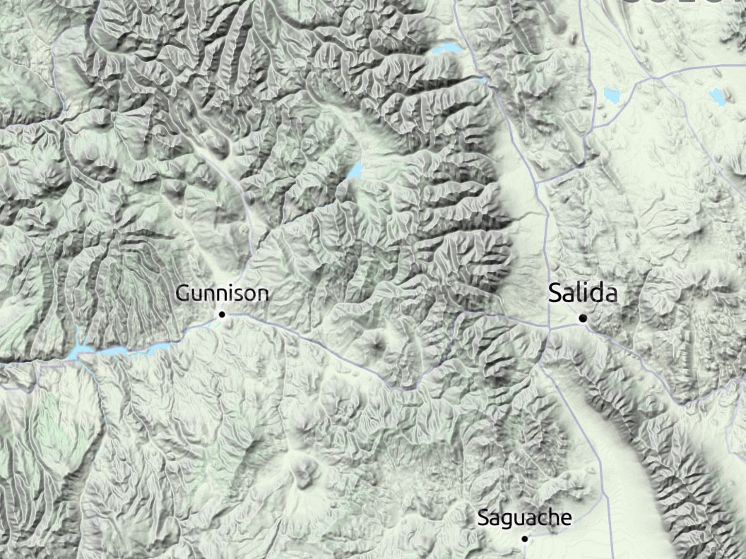 Custom 3d wooden map of Gunnison County,Colorado,United States