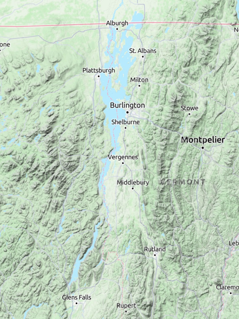 Custom 3d wooden map of Addison County,Vermont,United States