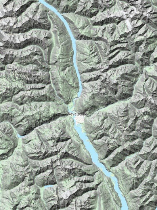 Custom 3d wooden map of Columbia-Shuswap,British Columbia,Canada
