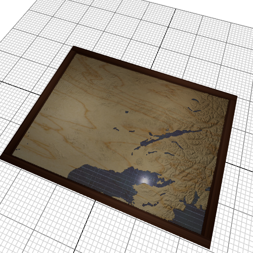 Custom 3d wooden map of