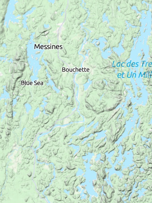 Custom 3d wooden map of Outaouais,Québec,Canada