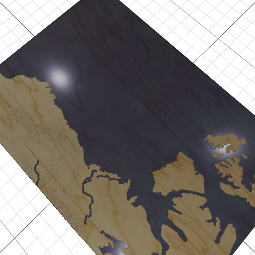 Custom 3d wooden map of