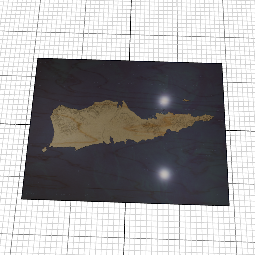 Custom 3d wooden map of Southcentral,St. Croix,U.S. Virgin Islands