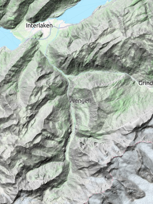 Custom 3d wooden map of Interlaken-Oberhasli,Bern,Switzerland