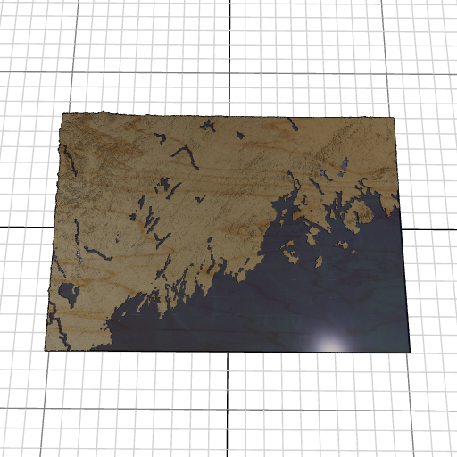 Custom 3d wooden map of Knox County,Maine,United States