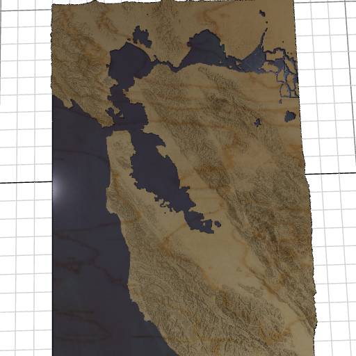 Custom 3d wooden map of Alameda County,California,United States