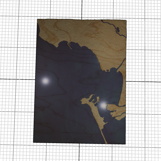 Custom 3d wooden map of Cádiz,Andalusia,Spain