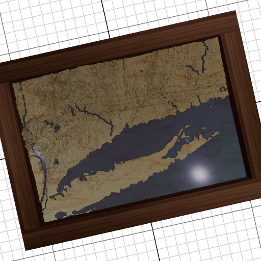 Custom 3d wooden map of South Central Connecticut Planning Region,Connecticut,United States