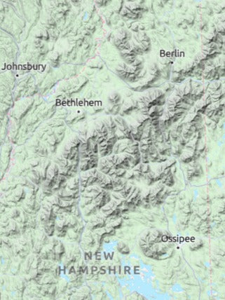 Custom 3d wooden map of Grafton County,New Hampshire,United States