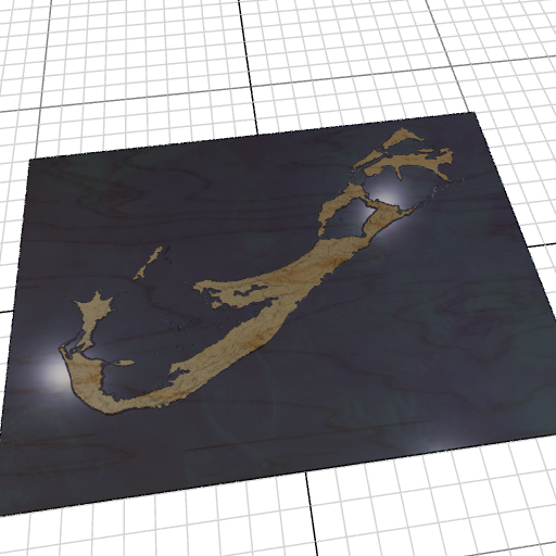 Custom 3d wooden map of Devonshire Parish,Bermuda