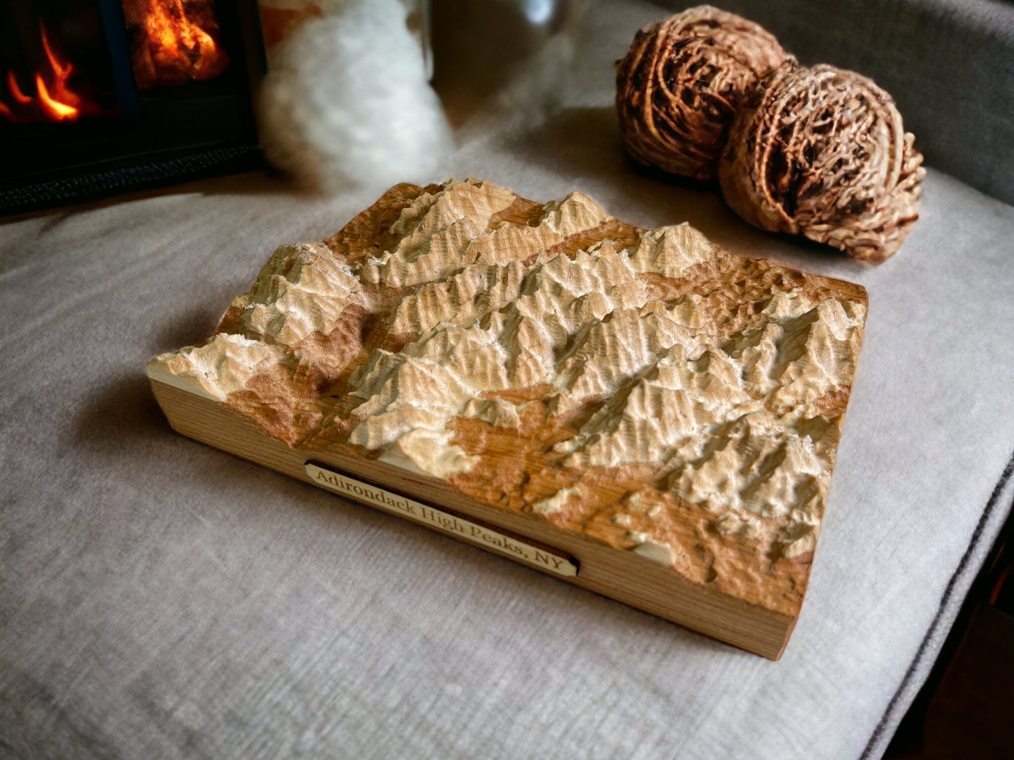 Adirondack Mountains 3D Map | Relief Map | Adirondack High Peaks Region, NY | 3D Topographic Wood Map | Unique Gift for Him and for Her