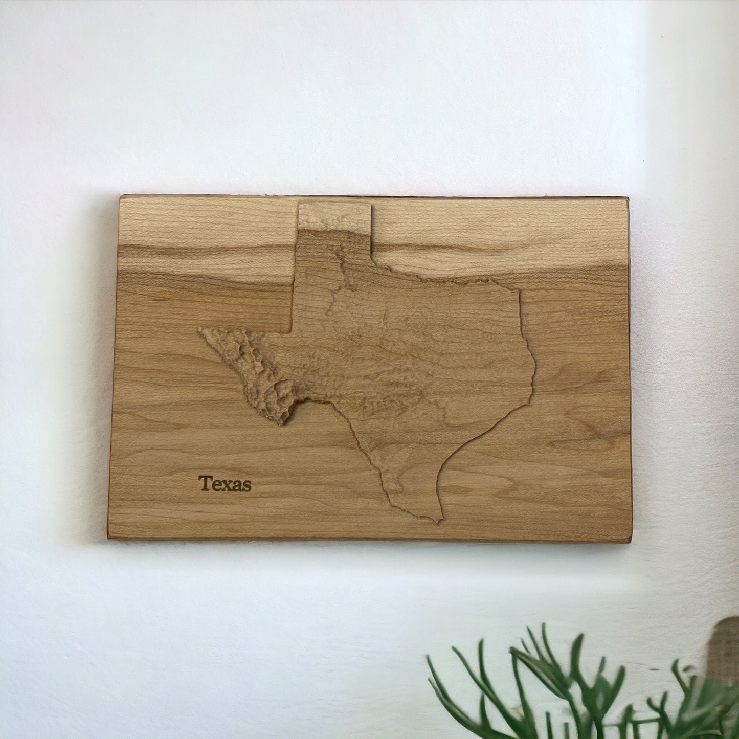 Texas Map | Wood Carved Relief Map | 3D Topographic Wooden Map | Unique Wedding Anniversary Birthday Housewarming Gift | Texas Gift