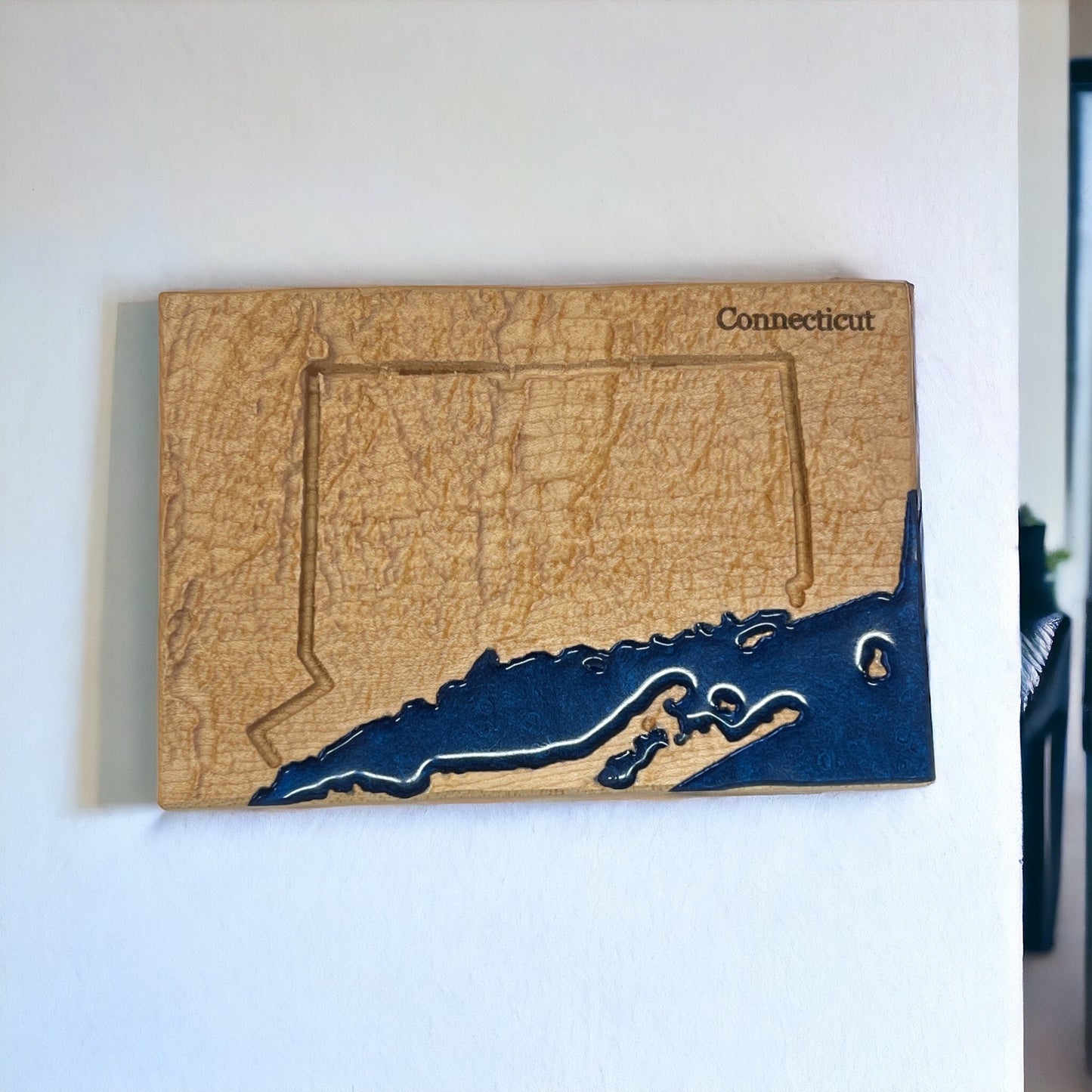 Connecticut Map | New England Decor | 3D Topographic Wood Map | Unique Gift for Him and for Her | Relief Map | Connecticut Gift