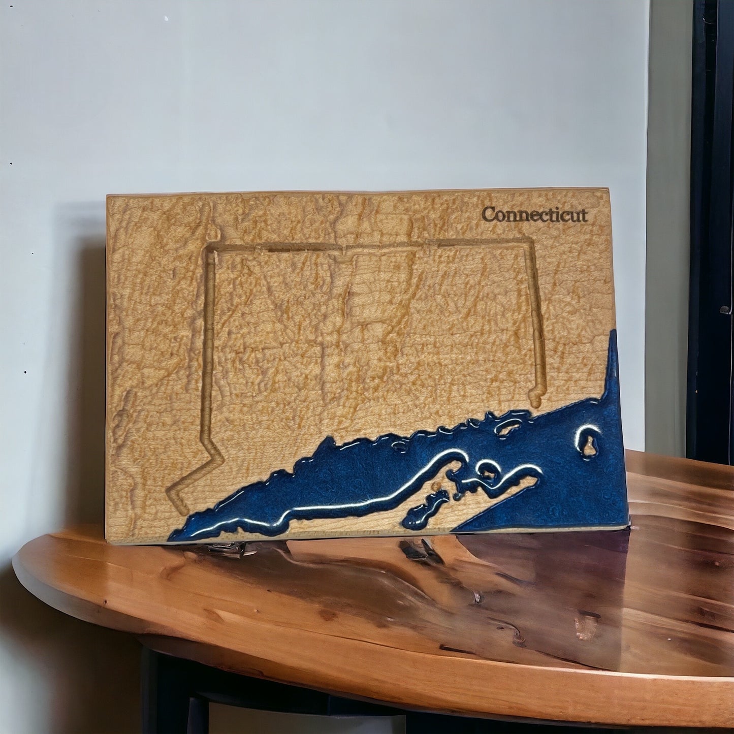 Connecticut Map | New England Decor | 3D Topographic Wood Map | Unique Gift for Him and for Her | Relief Map | Connecticut Gift