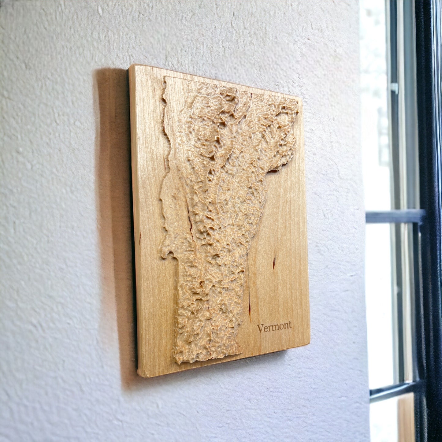 Vermont Map | Wood Carved Relief Map | 3D Topographic Wooden Map | Unique Wedding Anniversary Birthday Housewarming Gift | Vermont Gift