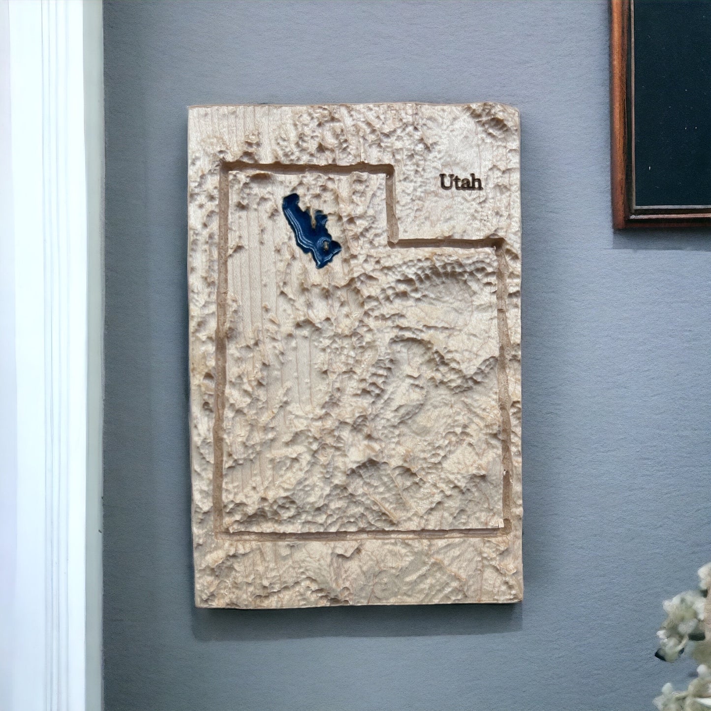 Utah 3D Relief Map | Utah Wood Epoxy Art | Great Salt Lake | Salt Lake City | Aerial View Map | Gift for Husband | Travel Gift