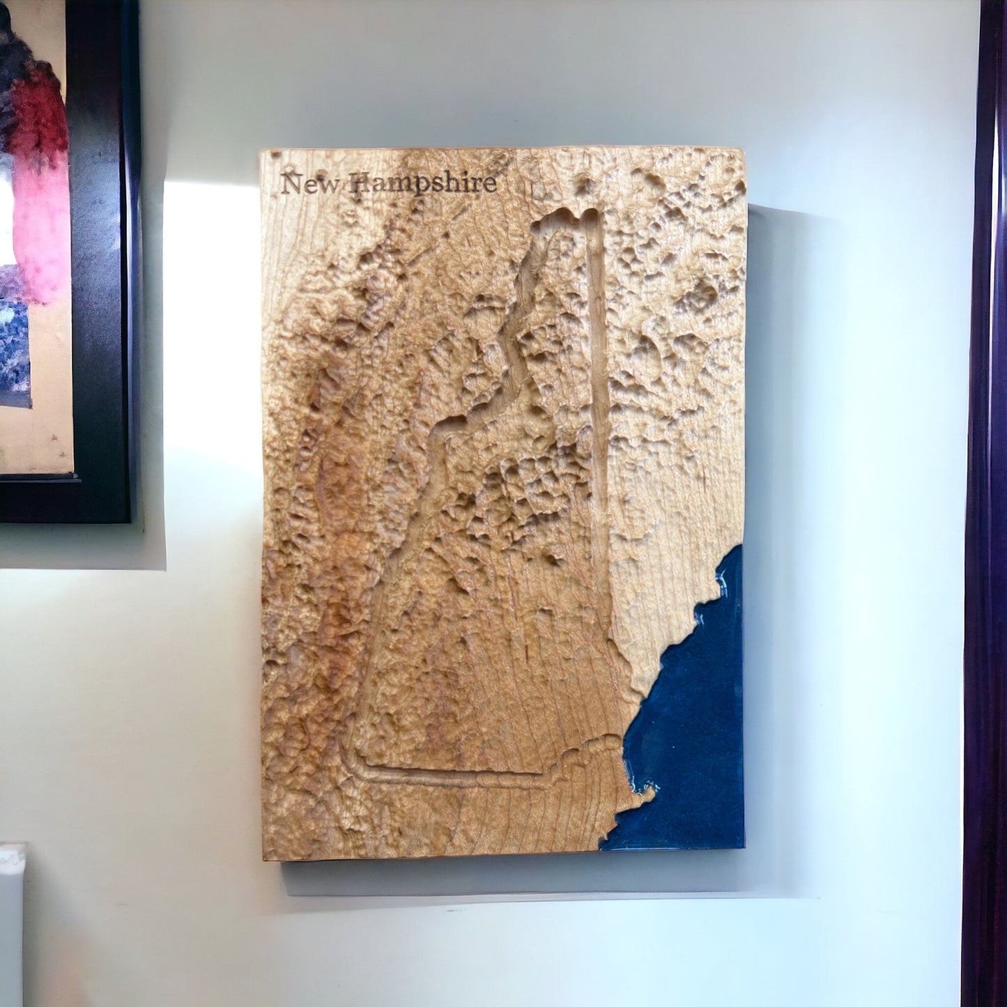 New Hampshire Decor | 3D Relief Map | Unique Wedding Birthday Housewarming Anniversary Gift | Hiking Mountains Outdoors | NH Gifts