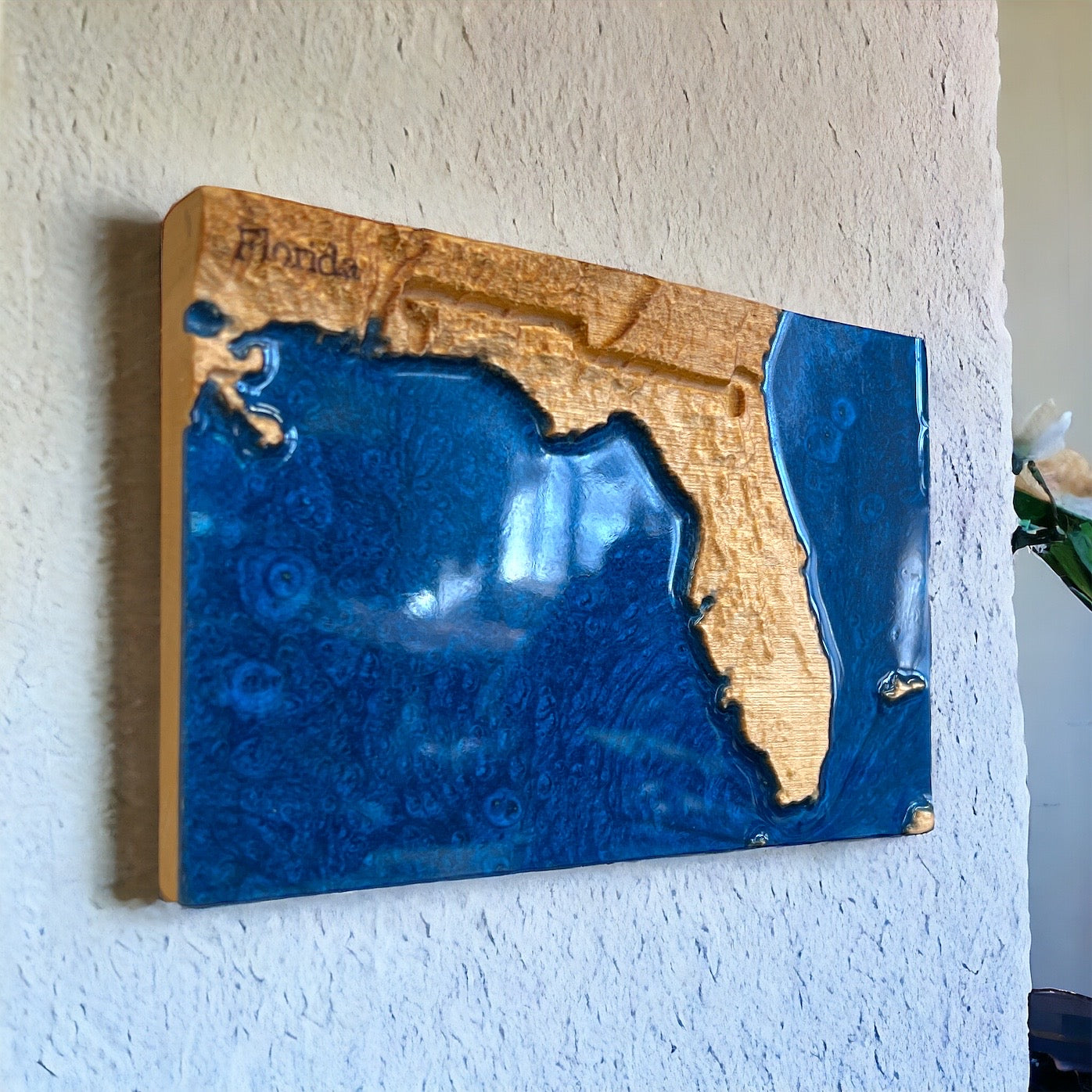 Florida Wall Decor | 3D Relief Map | Unique Wedding Birthday Housewarming Anniversary Gift | Beach Coast Outdoors | FL Gifts