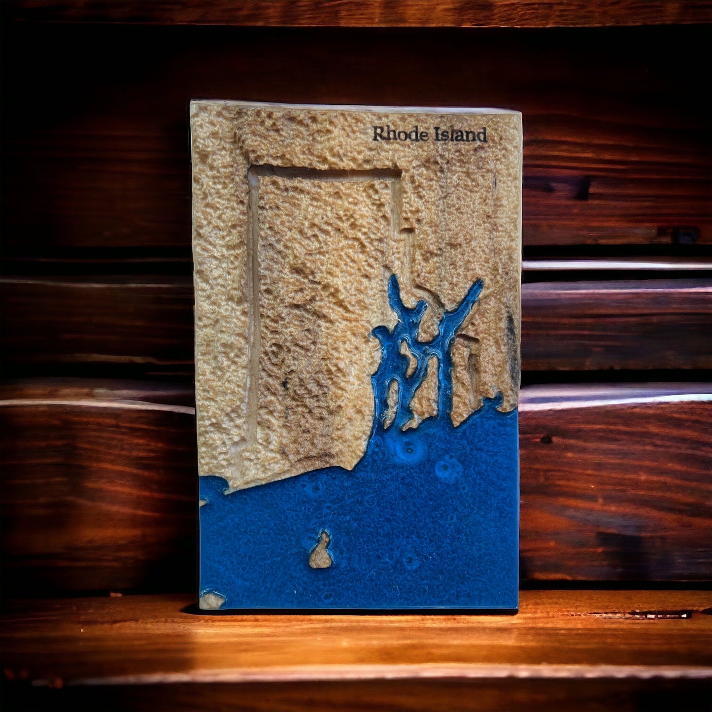 Rhode Island Map | New England Decor | 3D Topographic Wood Map | Unique Gift for Him and for Her | Relief Map | Rhode Island Gift