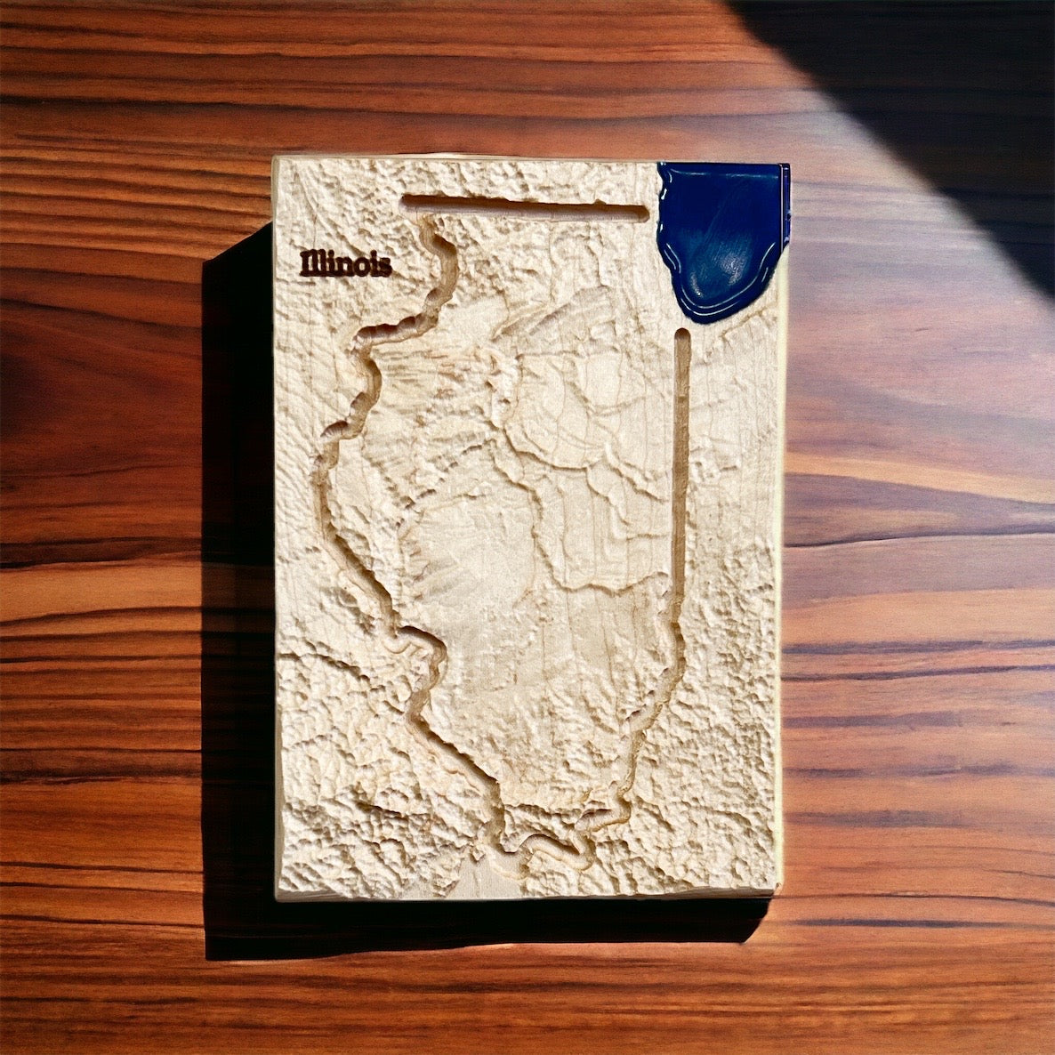 Illinois Wood Map | 3D Relief Map Decor | Unique Wedding Birthday Housewarming Anniversary | Gift For Him | Gift For Her | Illinois Gift