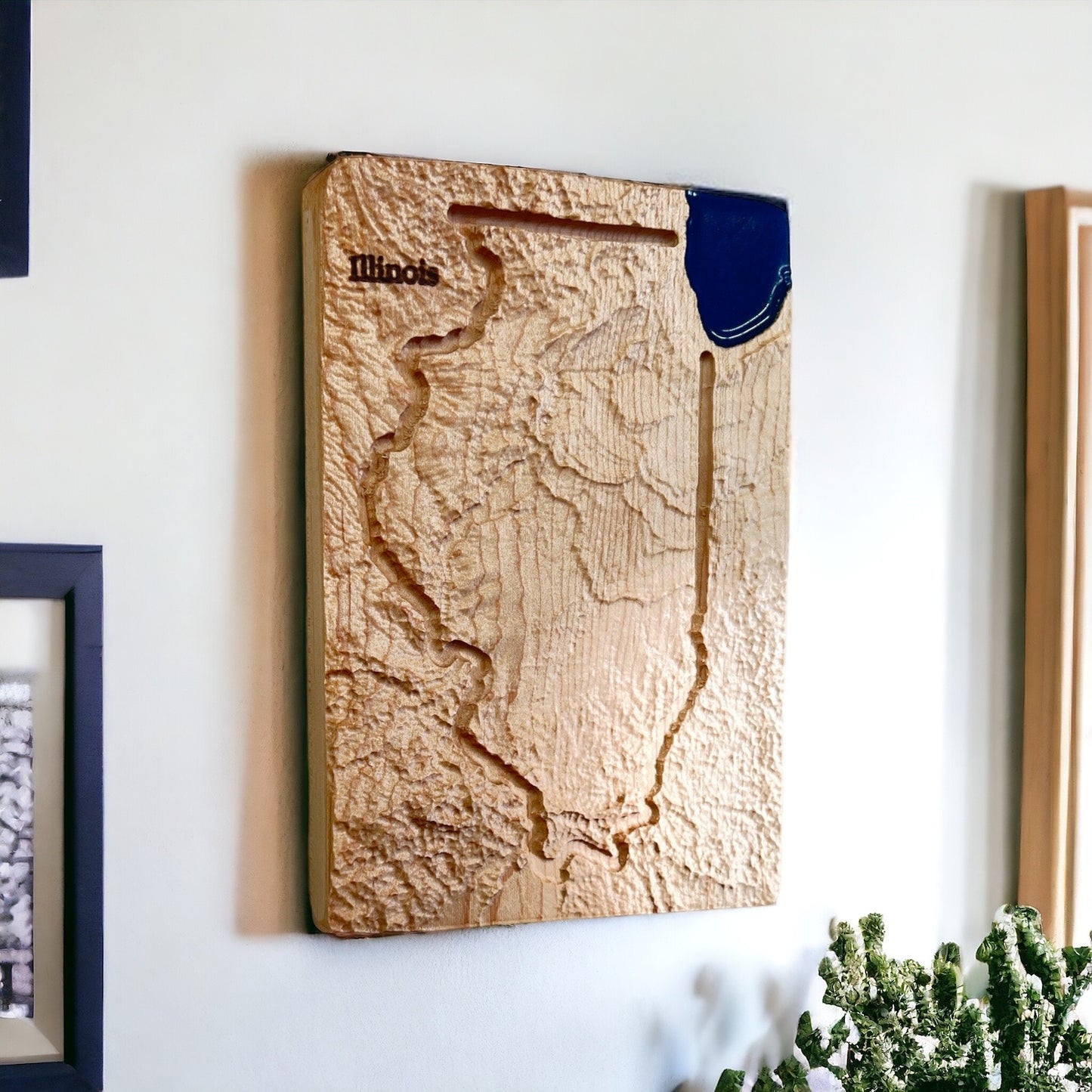 Illinois Wood Map | 3D Relief Map Decor | Unique Wedding Birthday Housewarming Anniversary | Gift For Him | Gift For Her | Illinois Gift