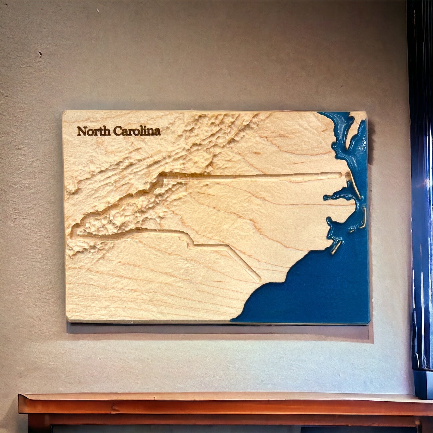 North Carolina Wood Map | 3D Relief Map Decor | Unique Wedding Birthday Housewarming Anniversary | Gift For Him | North Carolina Gift