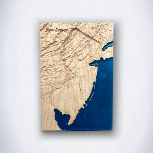 New Jersey Wood Map | 3D Relief Map Decor | Unique Wedding Birthday Housewarming Anniversary | Gift For Him | Gift For Her | New Jersey Gift