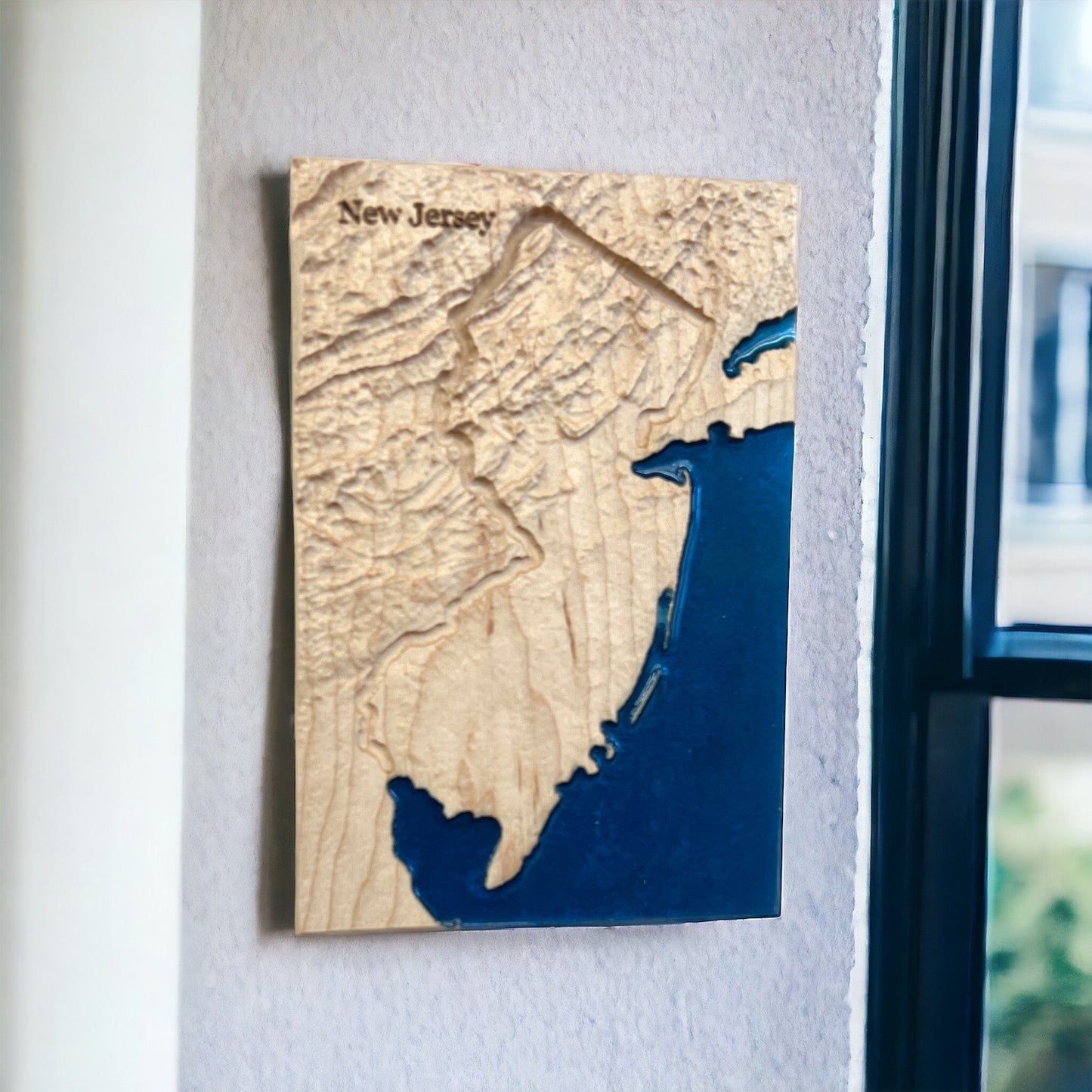 New Jersey Wood Map | 3D Relief Map Decor | Unique Wedding Birthday Housewarming Anniversary | Gift For Him | Gift For Her | New Jersey Gift