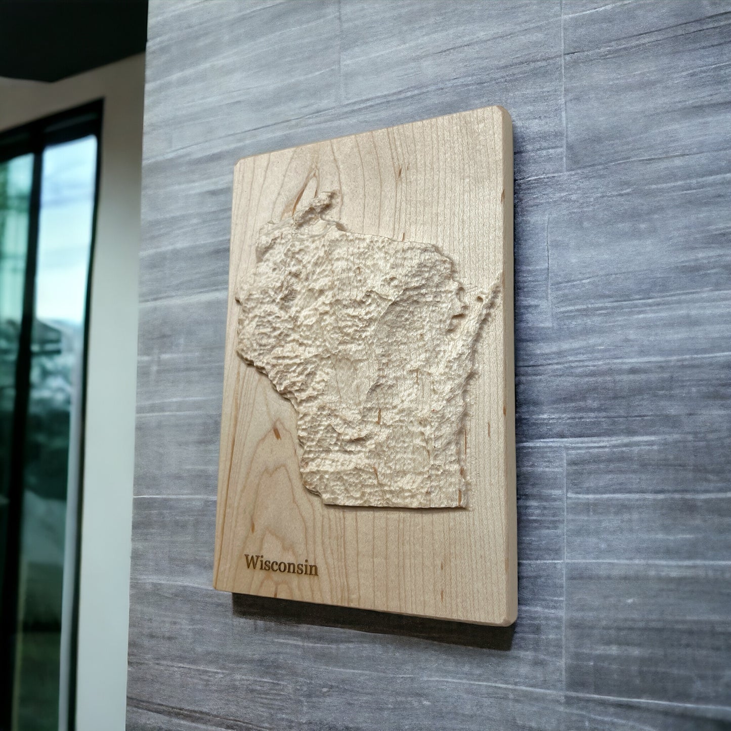 Wisconsin Map | 3D Topographic Wood Map Wisconsin | Wisconsin Gift | Wisconsin Art | Wisconsin Home Decor | Wisconsin Wood Carved Relief Map