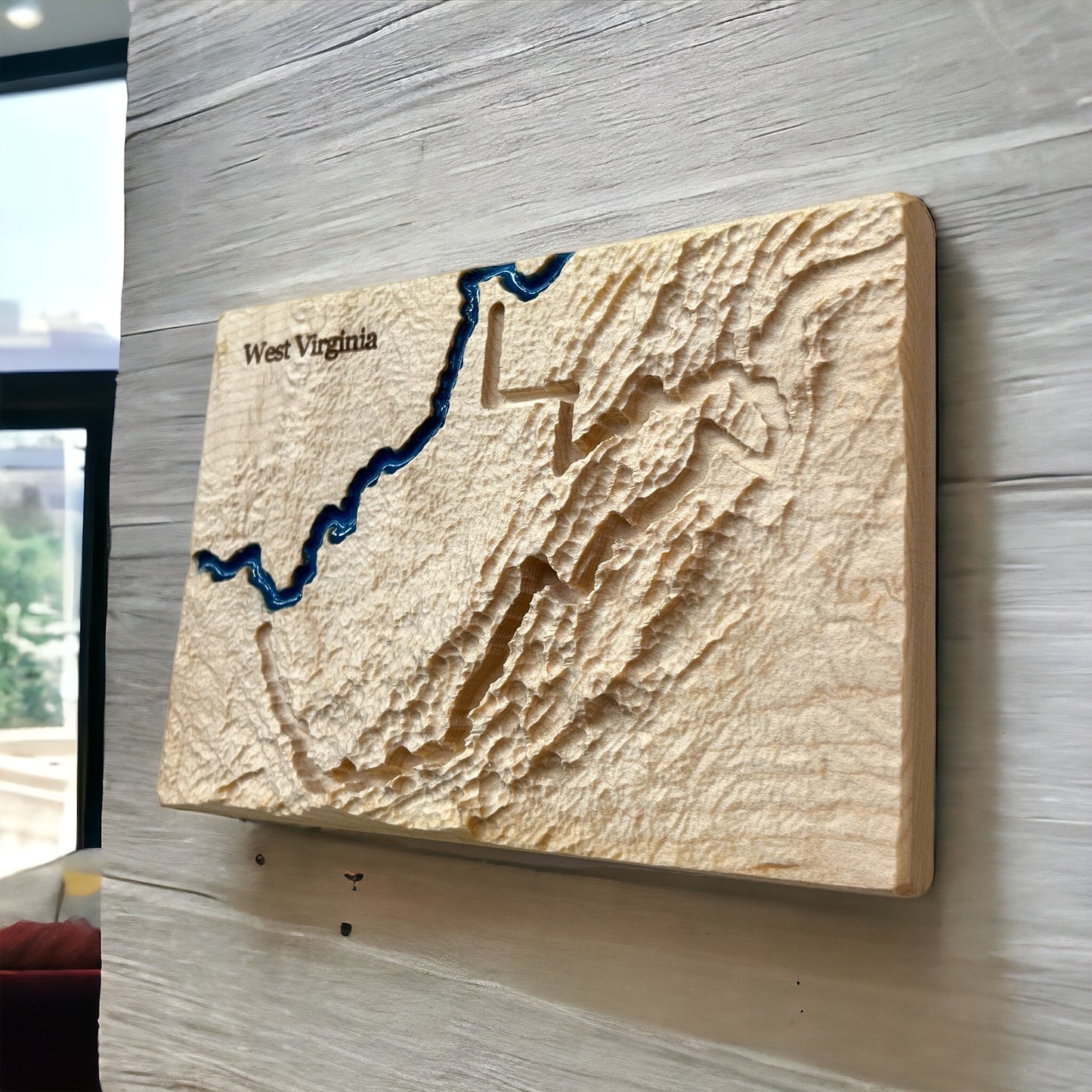 West Virginia Map | West Virginia Wood Carved Relief Map | West Virginia Gift | West Virginia Art | WA Home Decor | 3D Topographic Wood Map