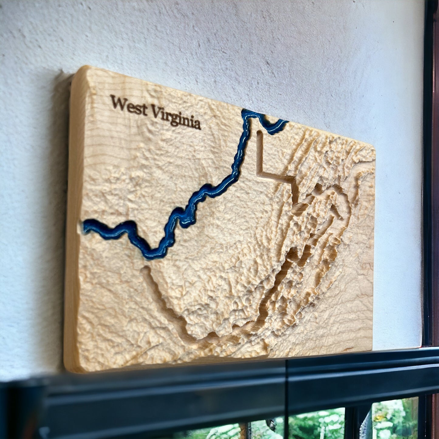 West Virginia Map | West Virginia Wood Carved Relief Map | West Virginia Gift | West Virginia Art | WA Home Decor | 3D Topographic Wood Map