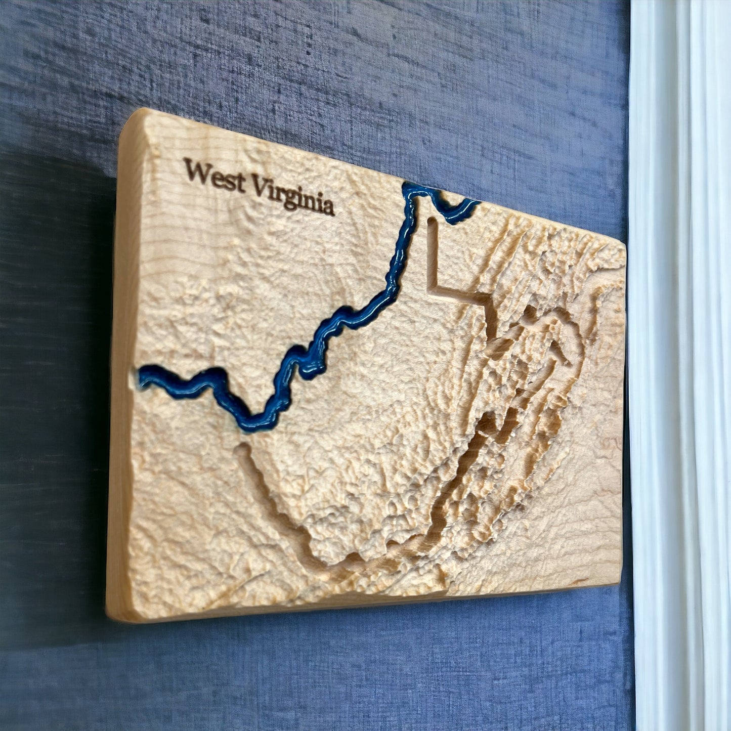 West Virginia Map | West Virginia Wood Carved Relief Map | West Virginia Gift | West Virginia Art | WA Home Decor | 3D Topographic Wood Map