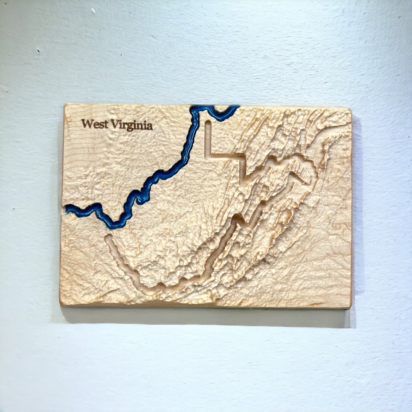 West Virginia Map | West Virginia Wood Carved Relief Map | West Virginia Gift | West Virginia Art | WA Home Decor | 3D Topographic Wood Map