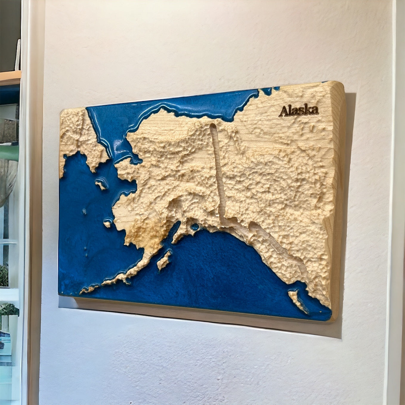 Alaska 3D Relief Map | Alaska Wood Epoxy Art | Alaska Birthday Anniversary | Gift for Husband | Travel Gift | Alaska Map